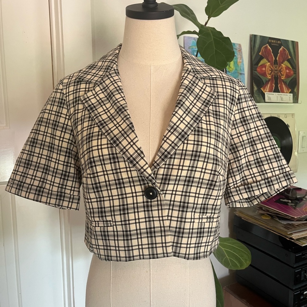 Stradivarius Plaid Crop Top